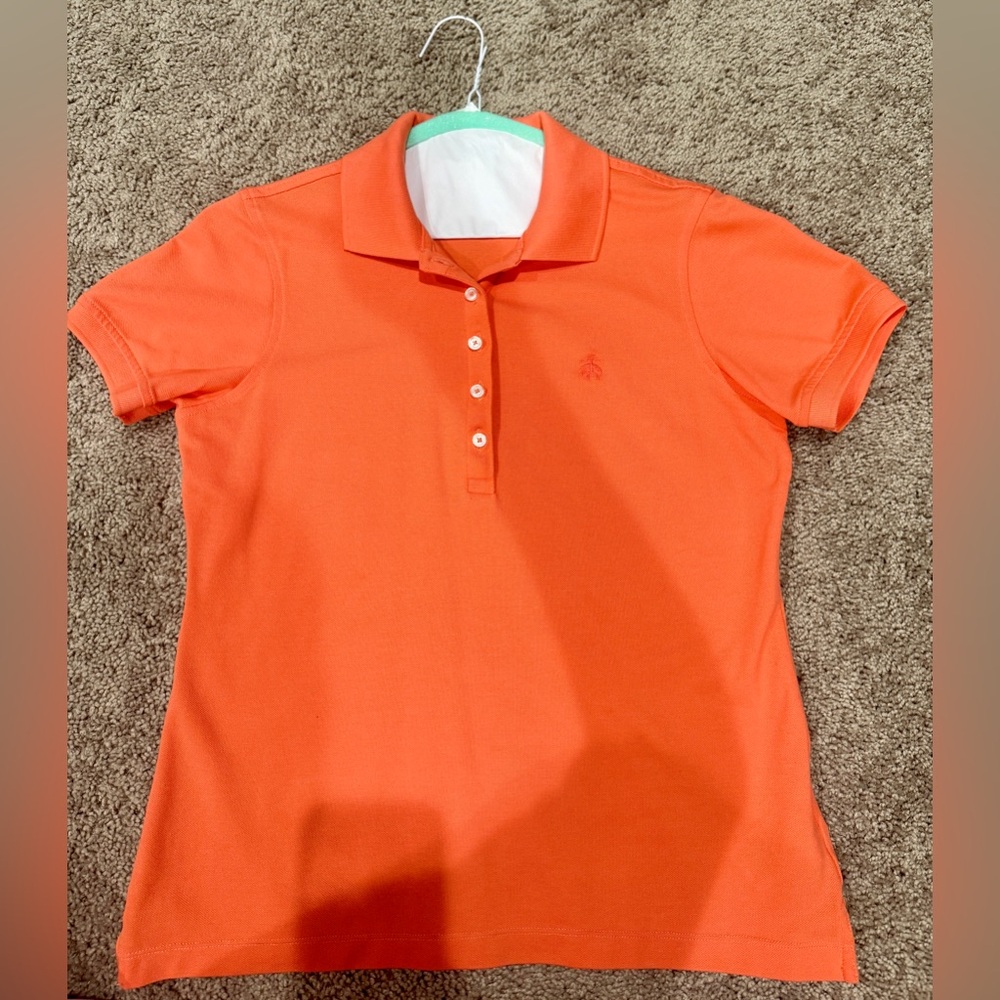 Brooks Brothers Women's Orange Button Down Polo